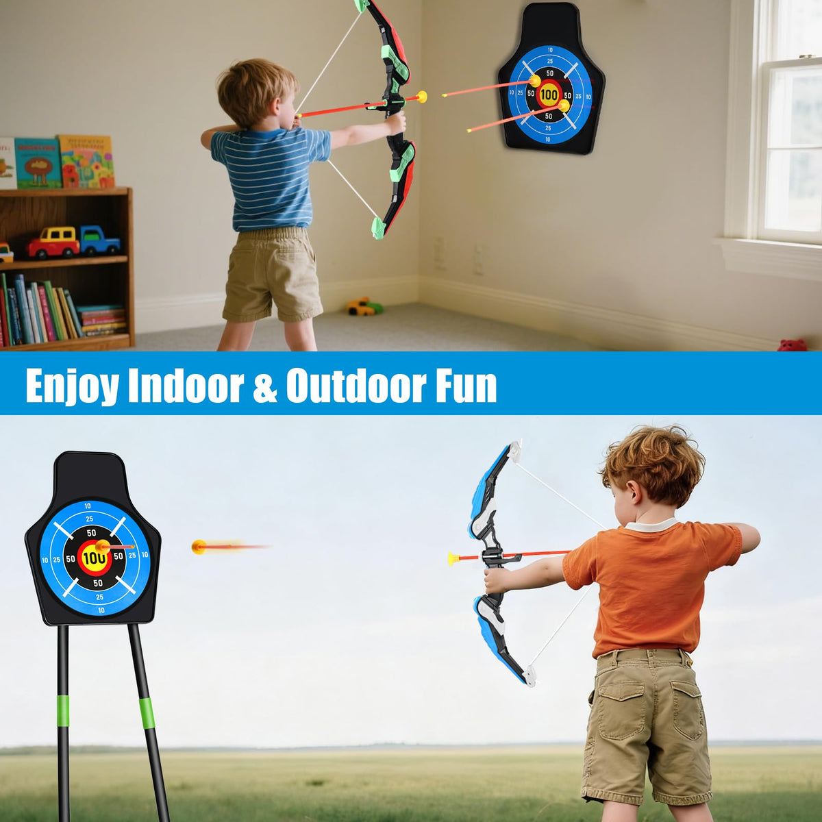 YunWings archery play suitable for indoor or outdoor use