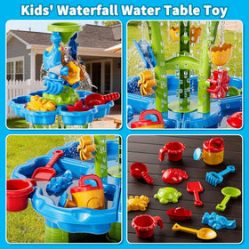 YunWings Water Table Dolphin Funnel demonstrates pouring action and sensory exploration.