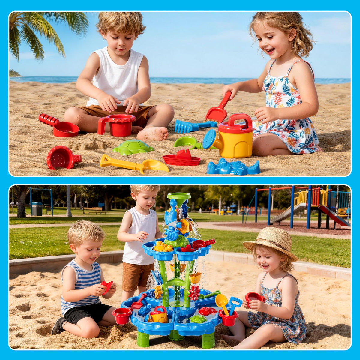 YunWings Water Table Waterfall Spinner highlights cascading water play and cause-effect.