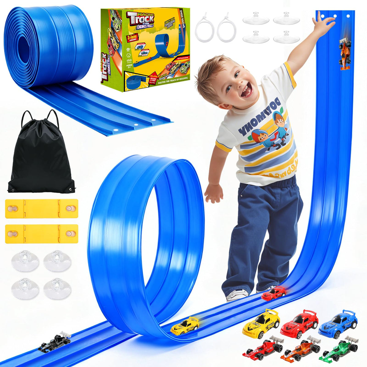 Yunzuiyue 20ft flexible blue track for expansive races