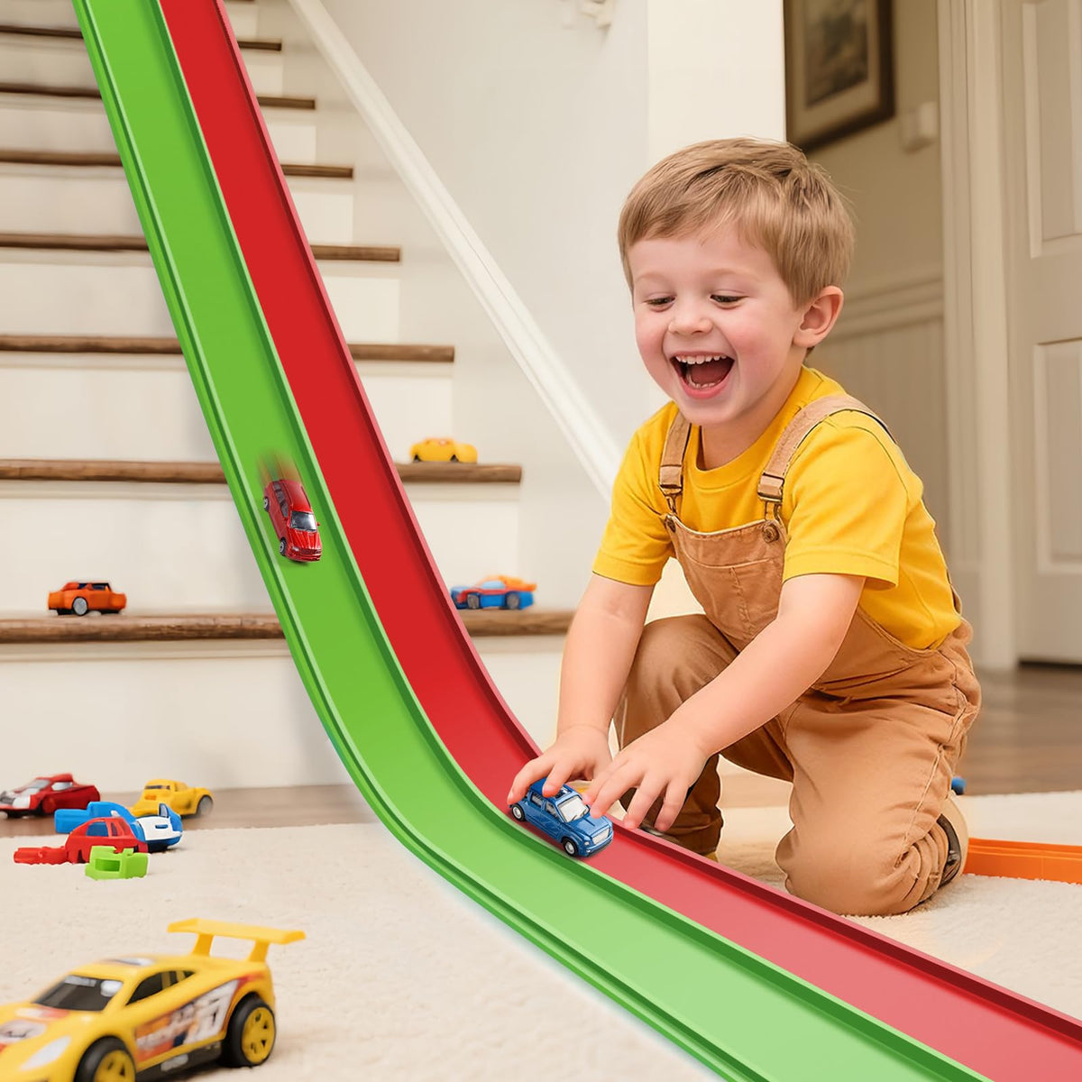 YUOIOYU Flex Tracks 15ft Start Set ready-to-race setup for kids
