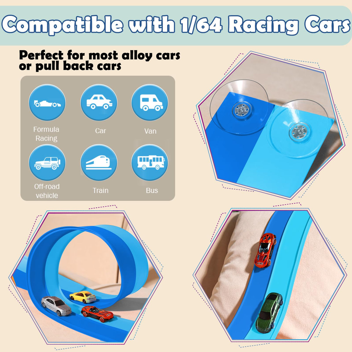 YUOIOYU durable PVC track withstands looping and rolling.