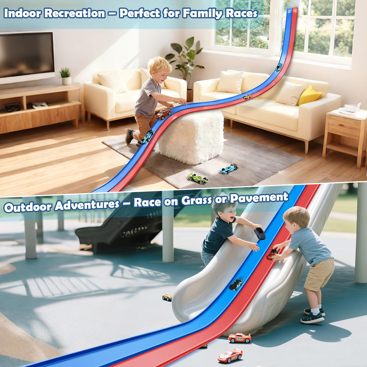 YUOIOYU Flex Tracks tear-resistant PVC close-up shows durable construction.