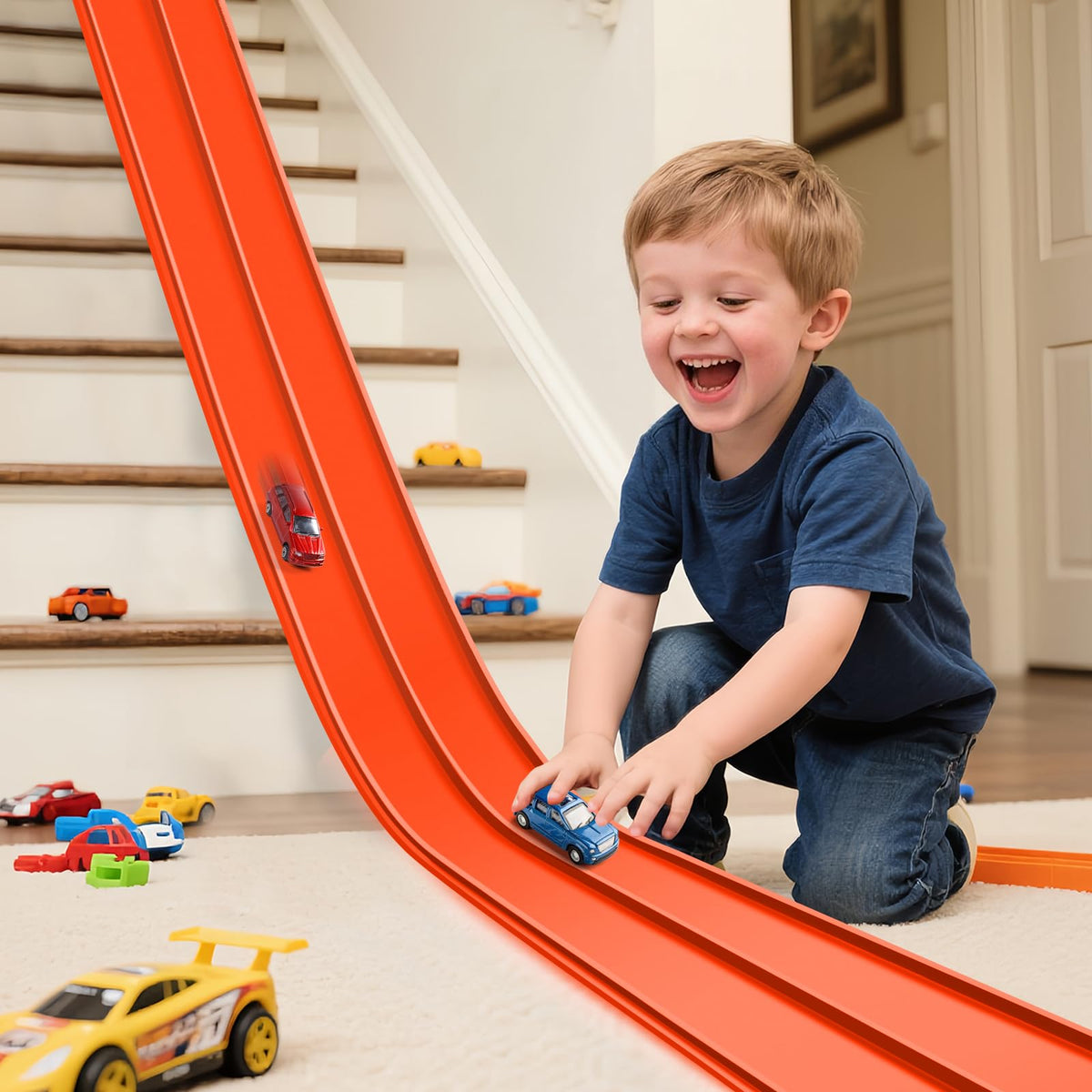 YUOIOYU 15ft flexible race track setup for instant play