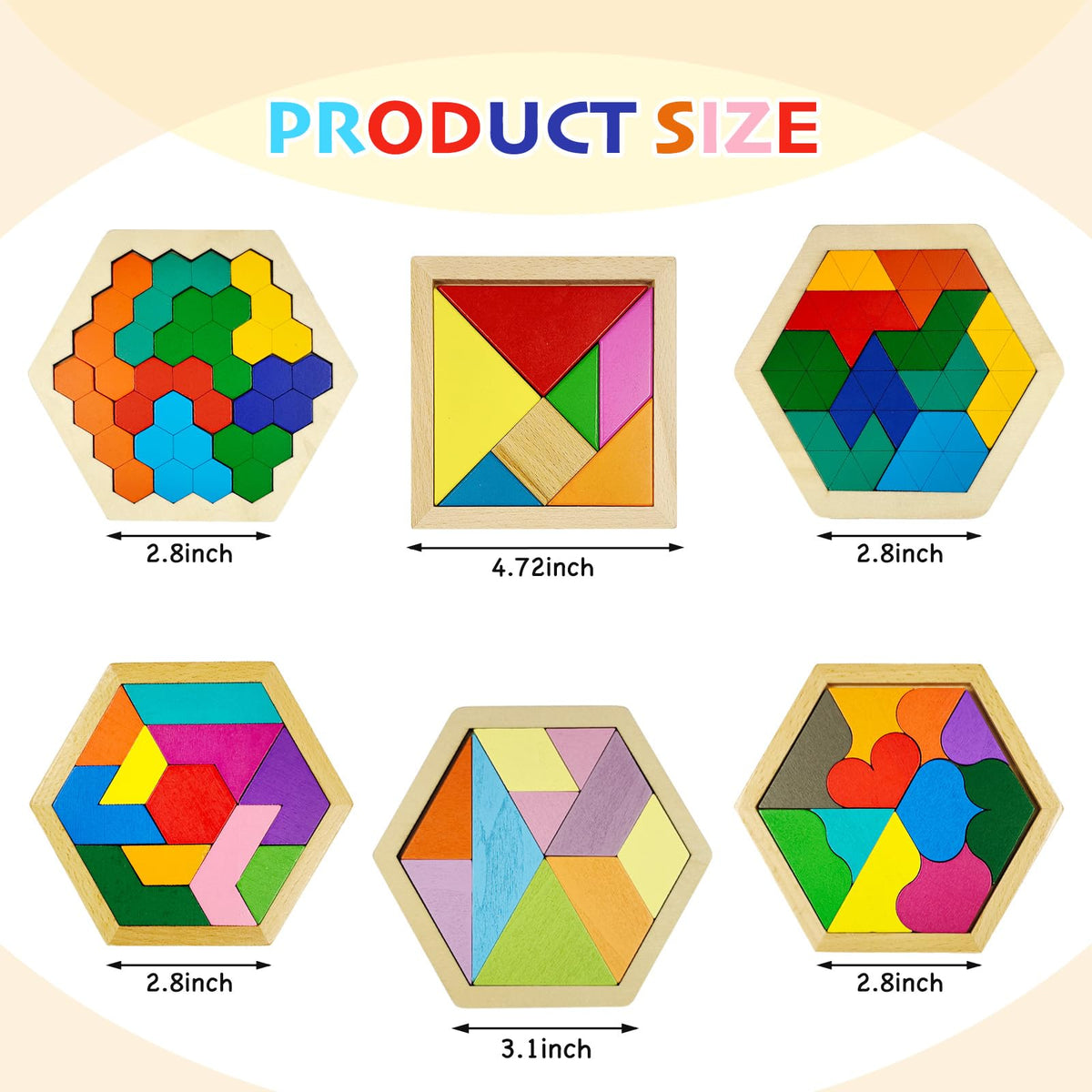 yuqilin wooden tangram pieces close-up showing smooth natural finish for safe play