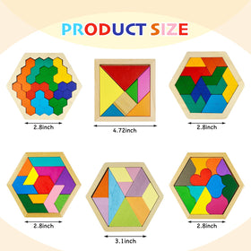 yuqilin wooden tangram pieces close-up showing smooth natural finish for safe play