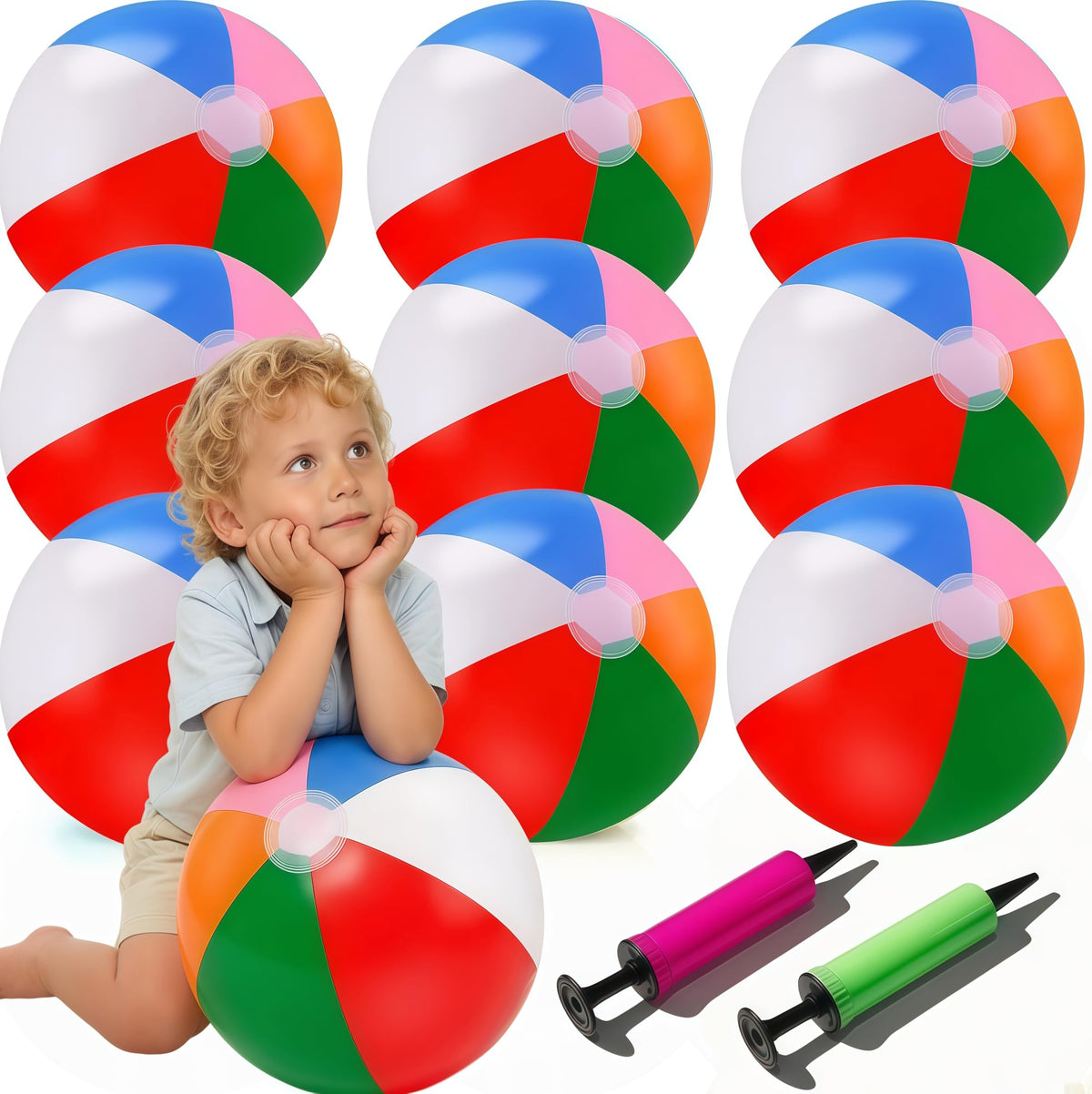YURTKUMAS rainbow beach ball collection view for vibrant outdoor party play