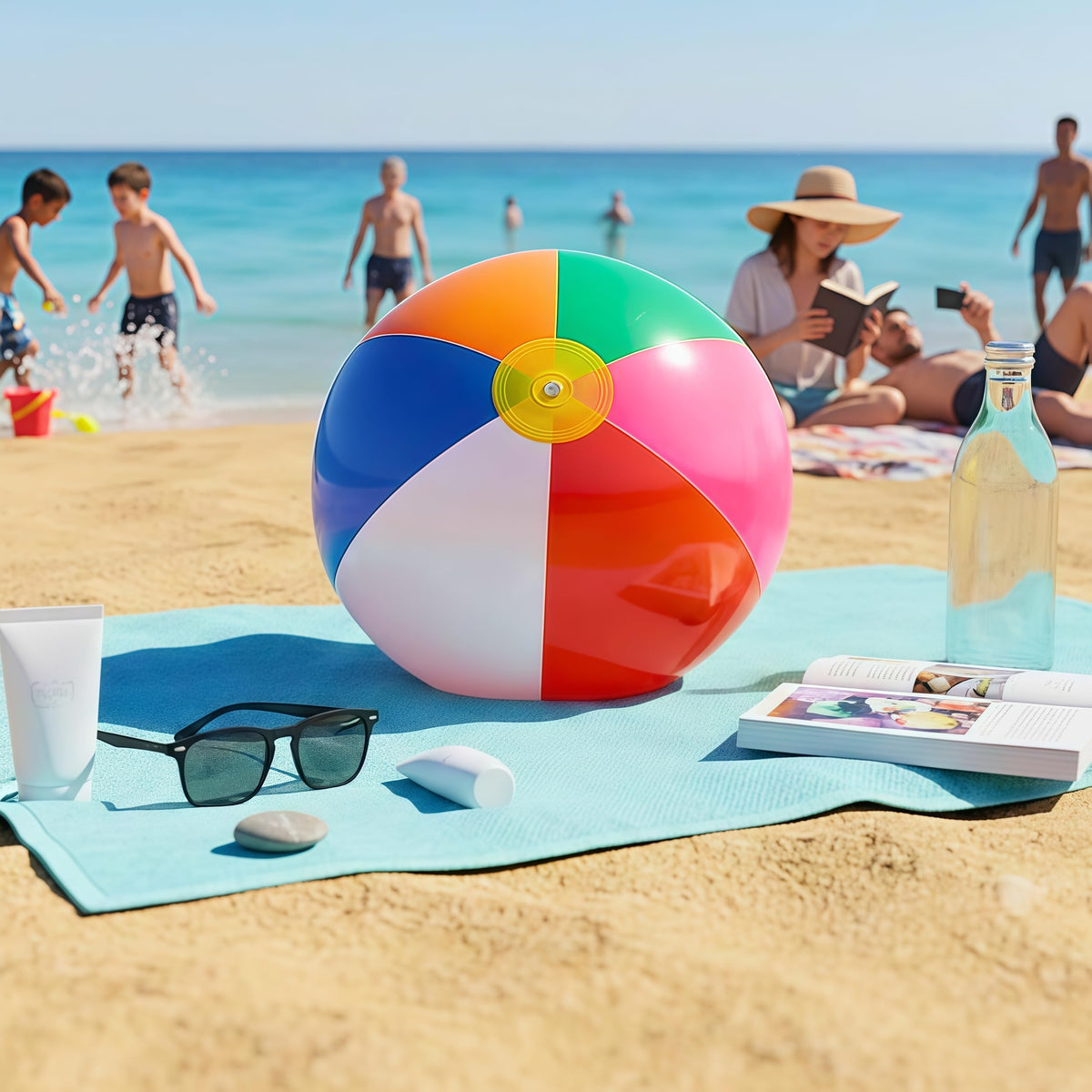 YURTKUMAS beach ball material texture ensures safe reusable fun