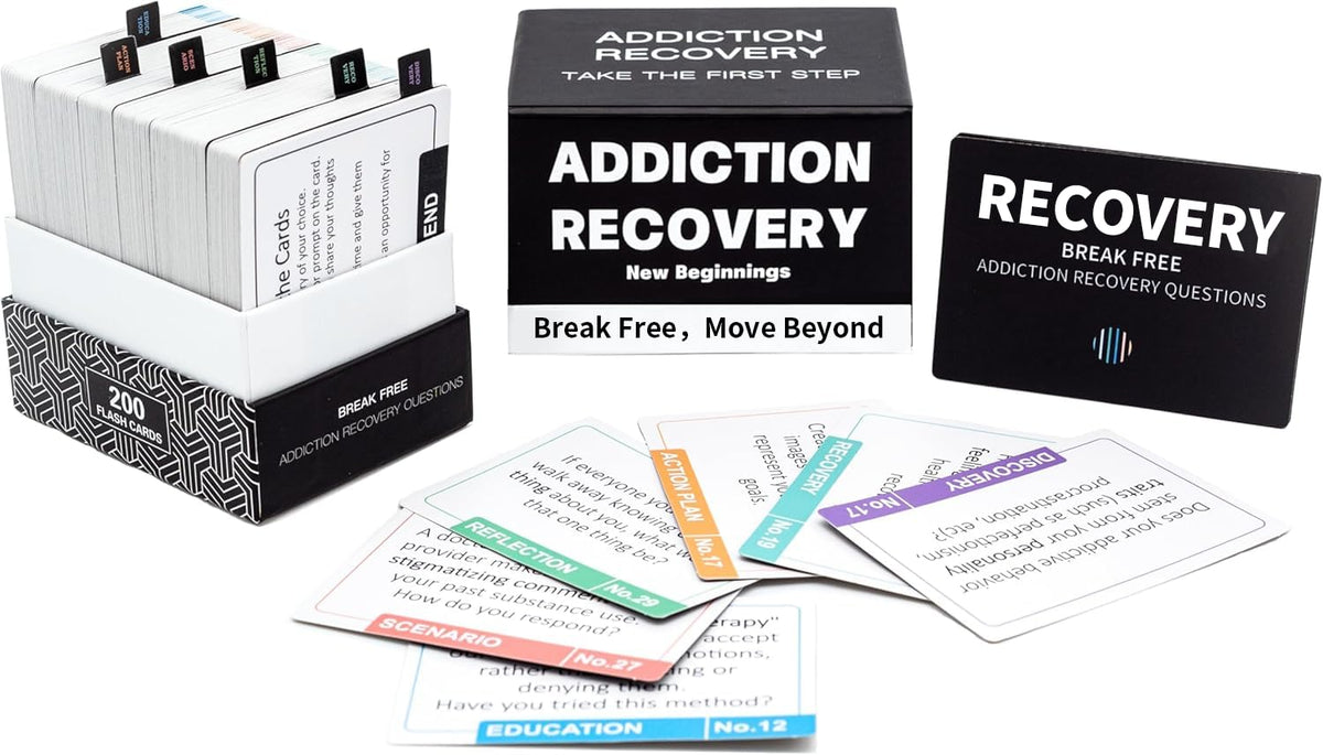 Yusetoyue addiction recovery cards set spread for group discussion and reflection.