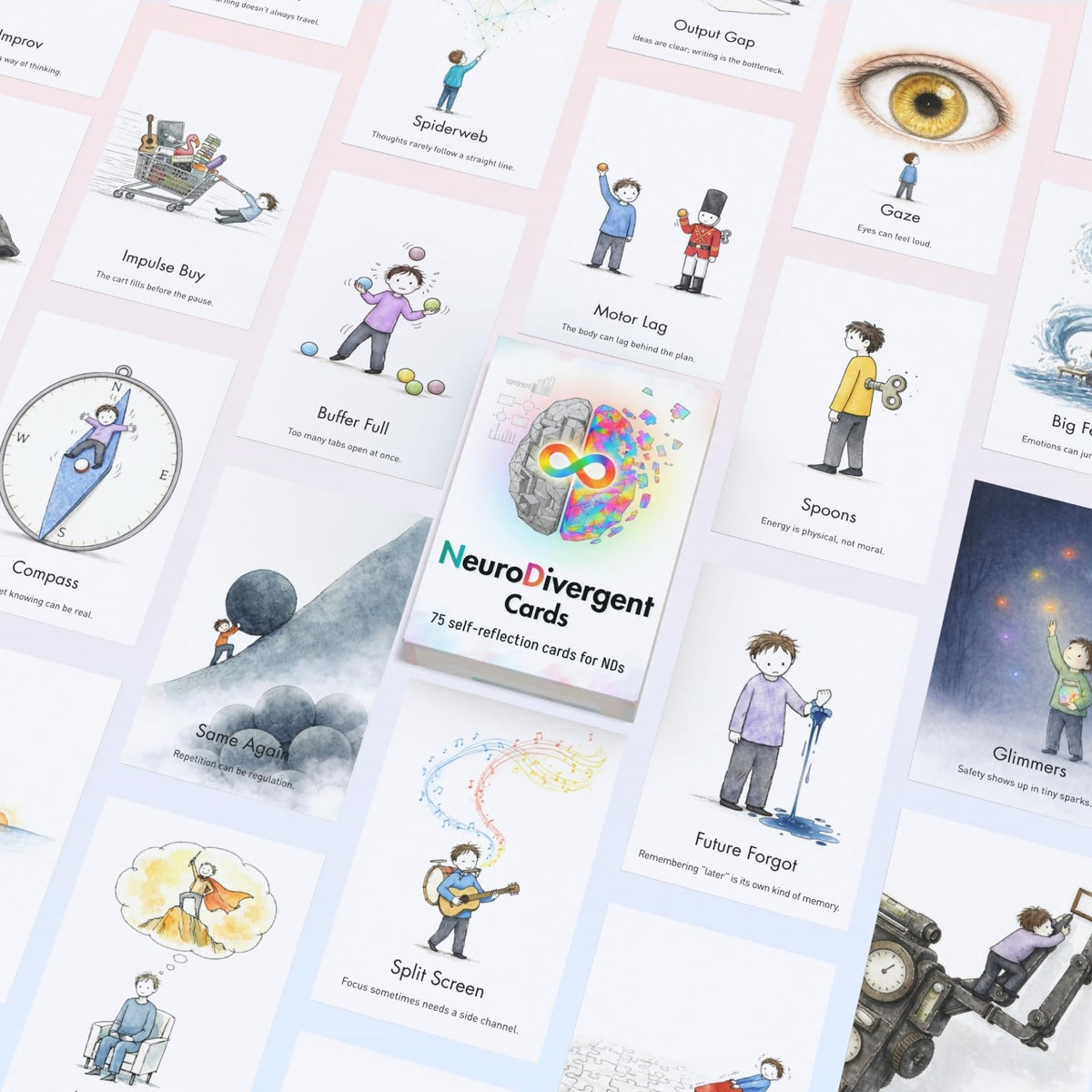 yusetoyue NeuroDivergent Cards sensory-friendly art image conveys calming visuals and ease.