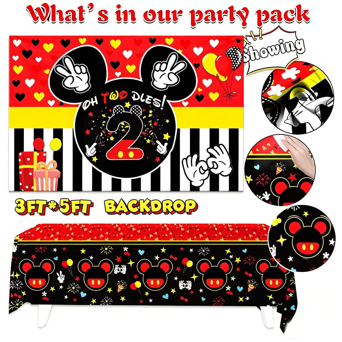 Yusino Oh Twodles highchair banner enhances party decor