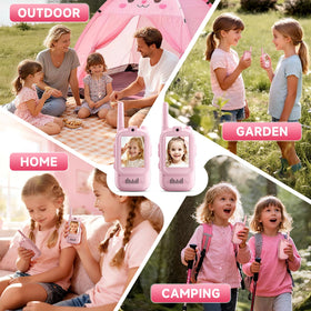 YUSSBCU pink video walkie talkies, versatile indoor outdoor toy gift