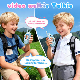 YUSSBCU video walkie talkie blue open screen displaying real-time video and voice chat