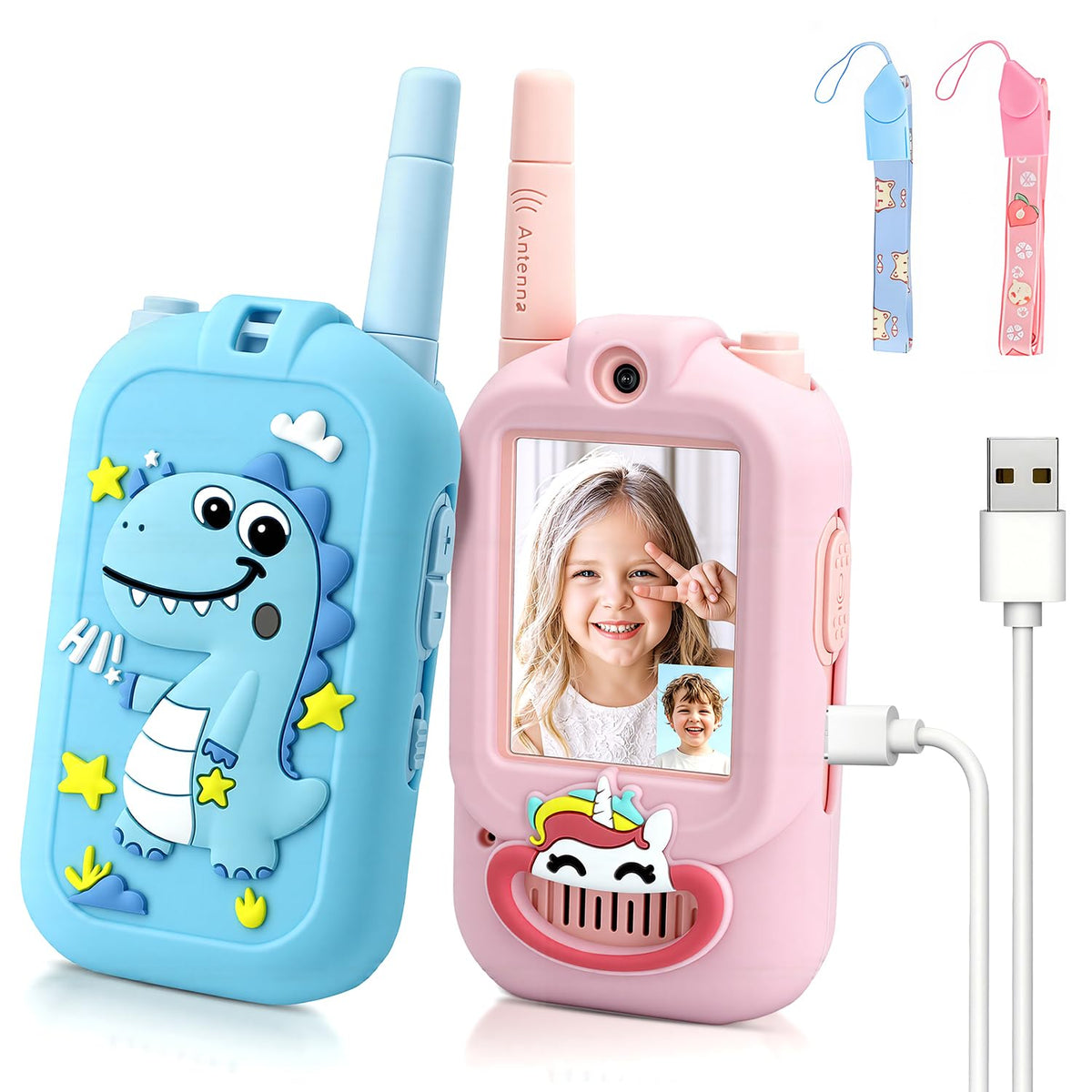 YUSSBCU video walkie talkie kids front view for easy outdoor communication
