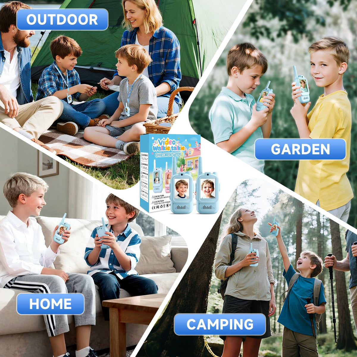 YUSSBCU video walkie talkies kids blue gift-pack option for gifting.