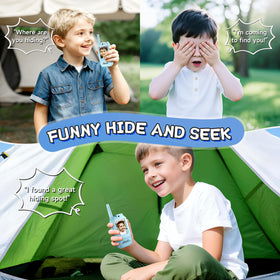 YUSSBCU video walkie talkies kids blue outdoors range use for adventures.