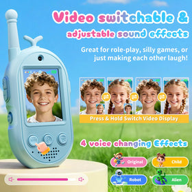YUSSBCU video walkie talkies ergonomic design fits small hands securely.