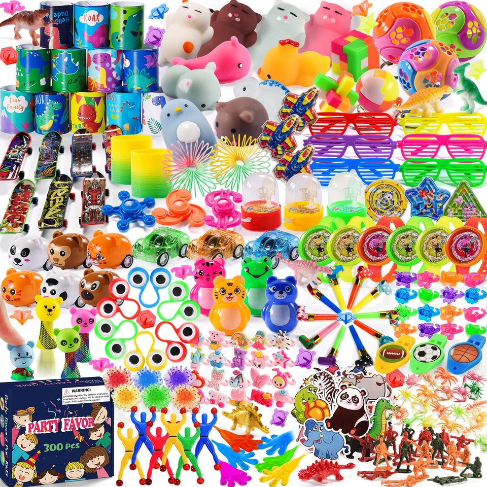 Yutin 300 pcs party favor assortment with colorful toys for kids' events