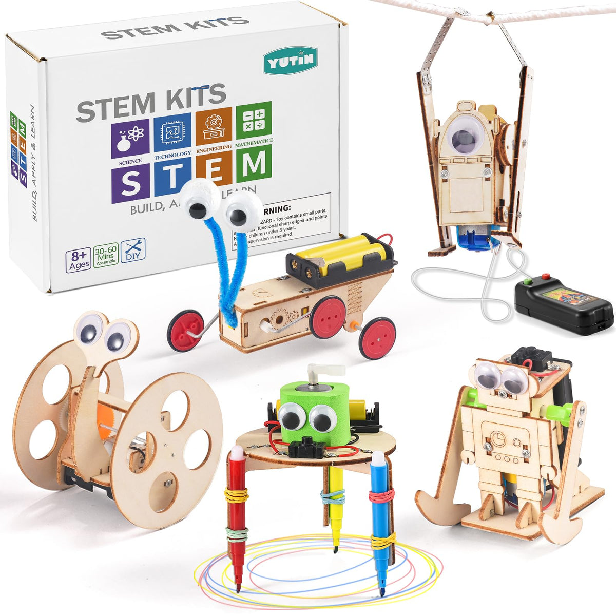 Yutin 5-in-1 doodling robot kit sparks creativity and fine motor skills during play.