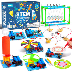 Yutin 7-in-1 STEM kit electric motor kit powers multiple experiments.