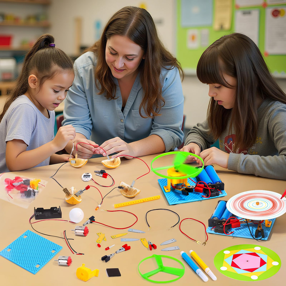 Yutin 7-in-1 STEM kit spin art machine for creative circuit projects.