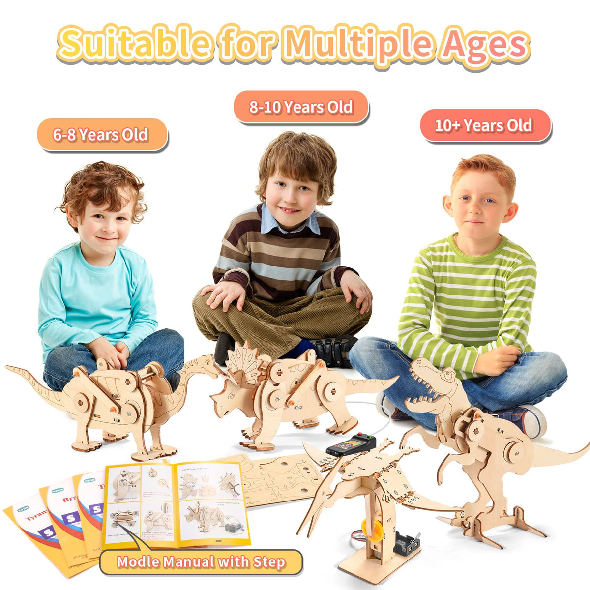 Yutin Dinosaur STEM Kit woodworking project supports family learning time.