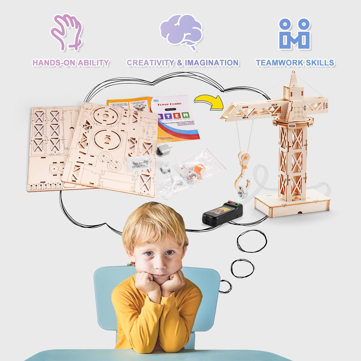 Yutin STEM Kit Kids Building—shared activity strengthens parent-child focus and teamwork.