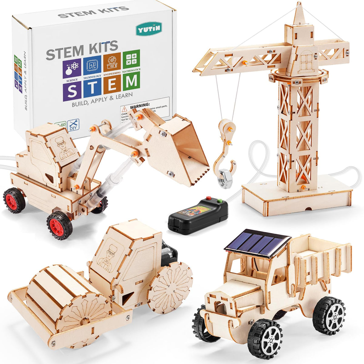 Yutin STEM Kit Tower Crane—hands-on build boosting focus and fine motor skills.