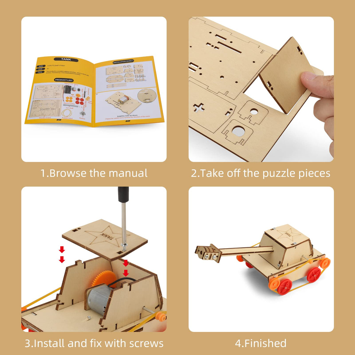 Yutin STEM kit durable wooden construction with smooth, safe edges