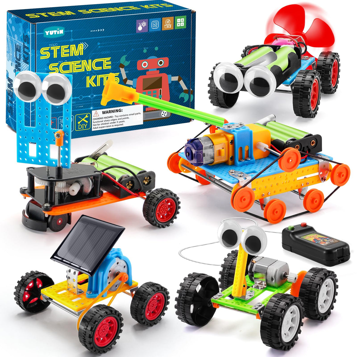 Yutin STEM Kits solar-powered car on track, ideal for hands-on at-home science