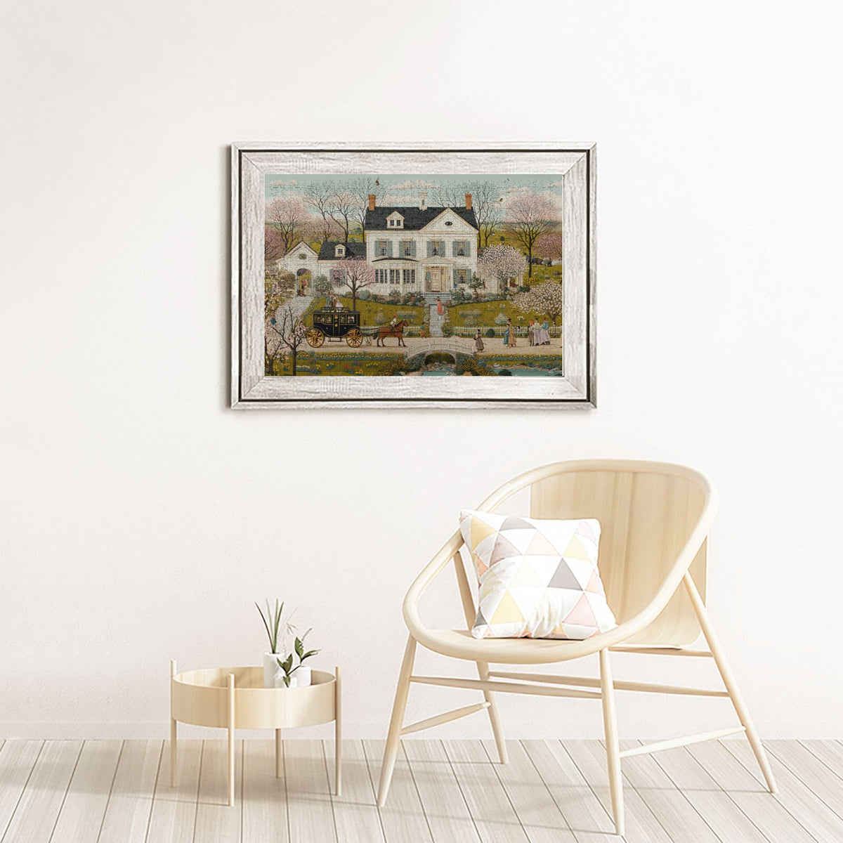 Yuwvewv Jane Austen Spring Manor framed display turns finished puzzles into wall art