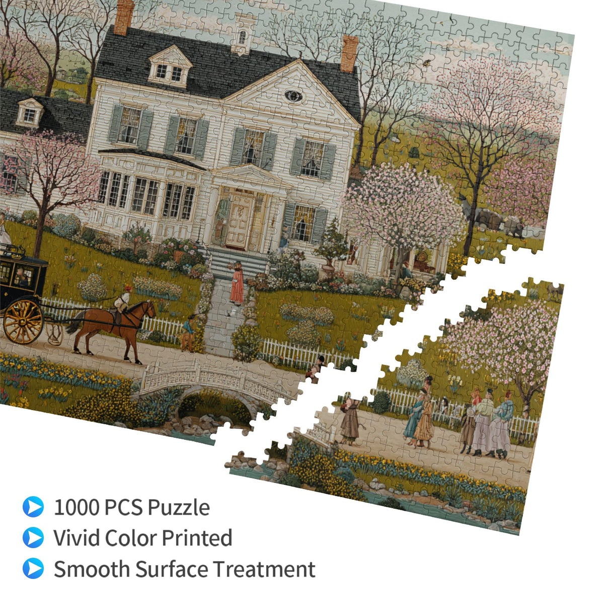 Yuwvewv Jane Austen Spring Manor table setup ideal for family puzzle nights