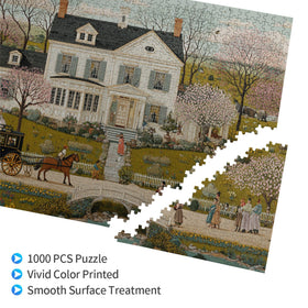 Yuwvewv Jane Austen Spring Manor table setup ideal for family puzzle nights