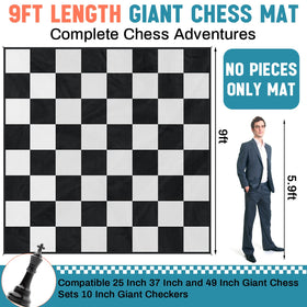 Yuxung giant chess mat anchored with ground nails for stable play.