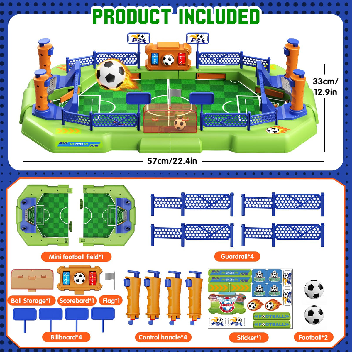 Yuyctwg mini foosball table 2-player action for family-friendly competition.