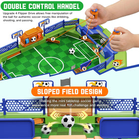 Yuyctwg mini foosball table playing-field captures authentic tabletop soccer action.