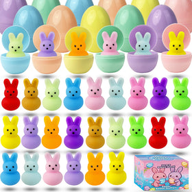 YUYUGAGA Easter eggs with bunny mochi toys for egg hunts and non-candy rewards.