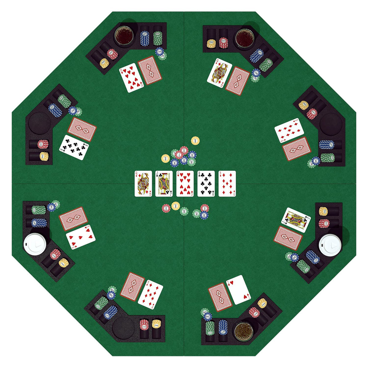 YUZPKRSI 48-inch foldable table top for eight players, portable for home games.