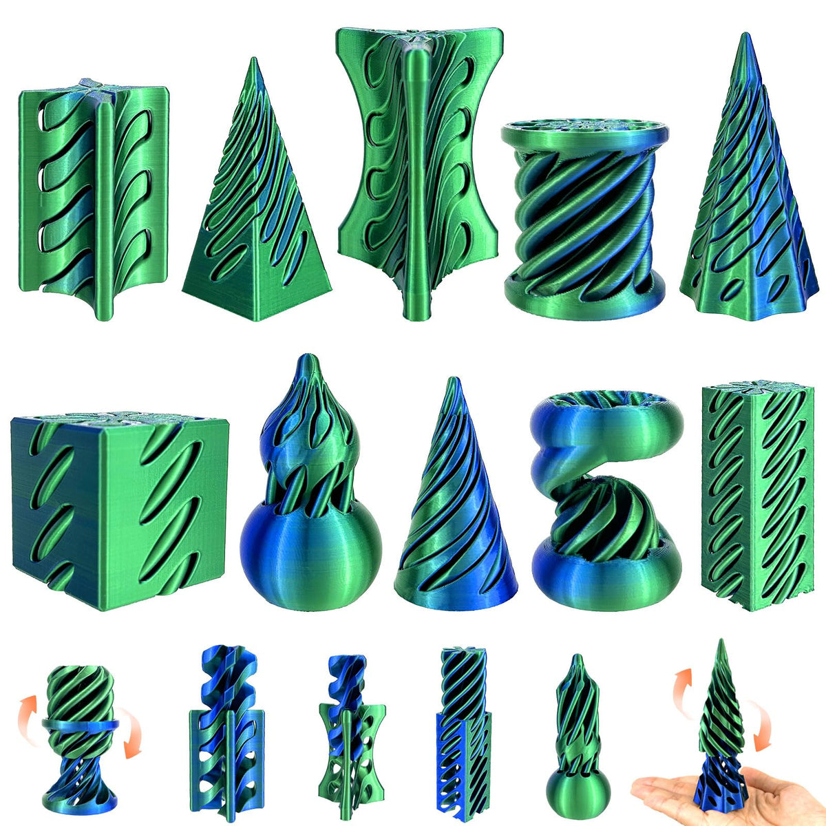 YVBBHE 10-pack spiral fidget cuboid for tactile focus and stress relief