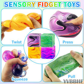 YVBBHE colorful textured squishy cube for sensory exploration.