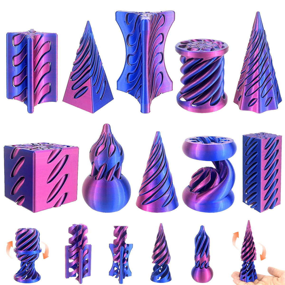 YVBBHE cuboid spiral fidget for focused work and stress relief