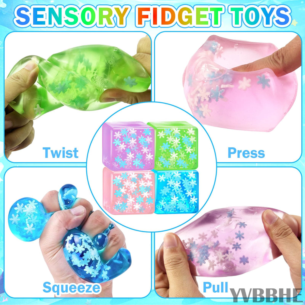 YVBBHE glow snowflake green cube offers portable stress relief anywhere.