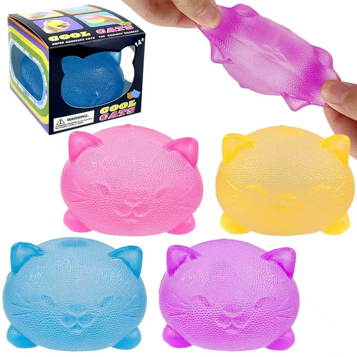 YVBBHE gummy kitty squishy pack shows a cute design for calming stress relief.