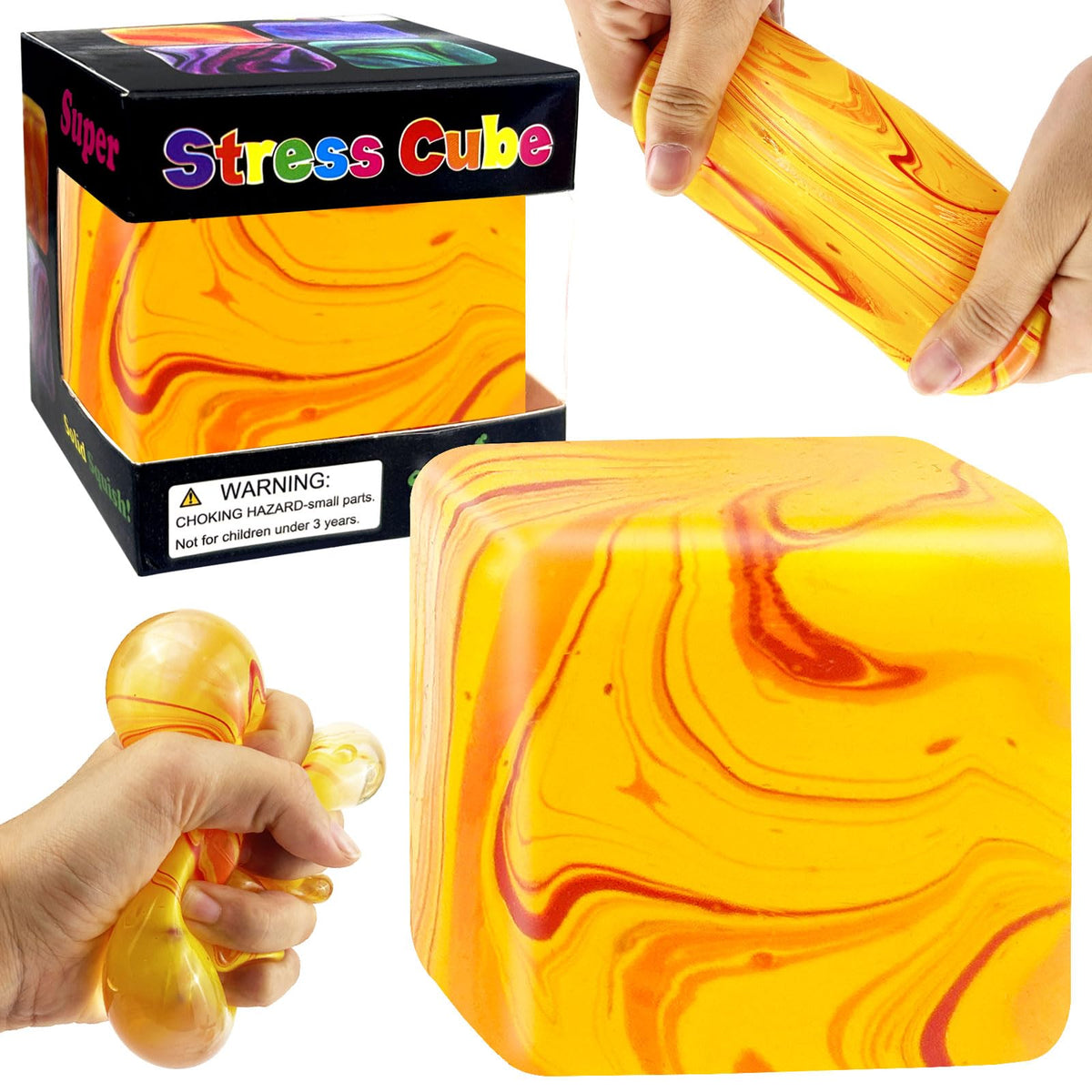 YVBBHE orange fidget cube close-up texture for tactile focus and stress relief.