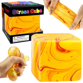 YVBBHE orange fidget cube close-up texture for tactile focus and stress relief.