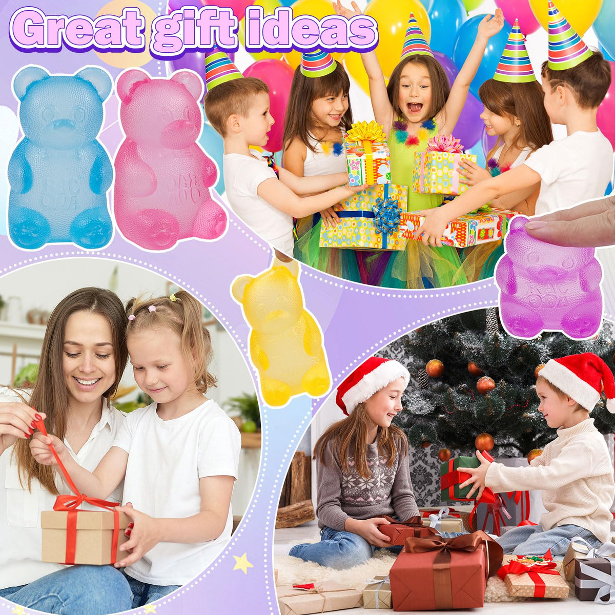 YVBBHE colorful bear and candy designs encourage tactile stimulation and focus.