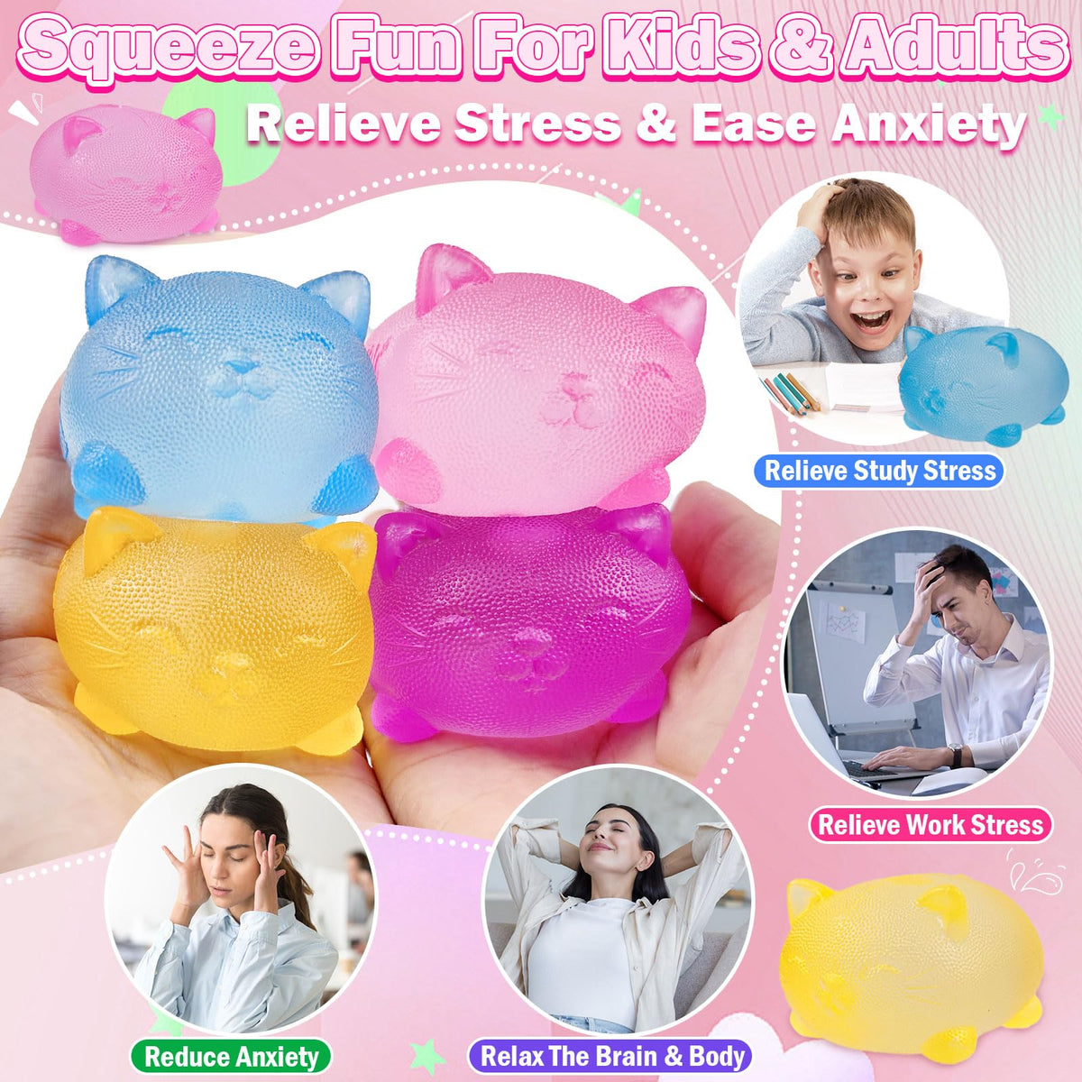 YVBBHE slow-rise pink fidget toy for discreet anxiety relief