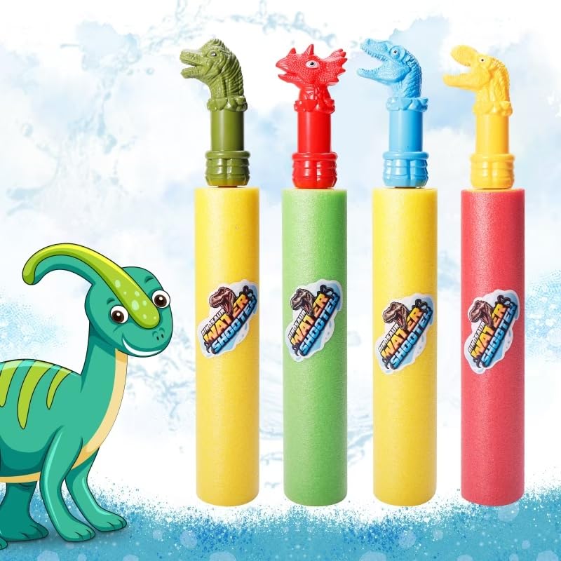 Yvzean water gun in red, green, and yellow for high-visibility summer fun.