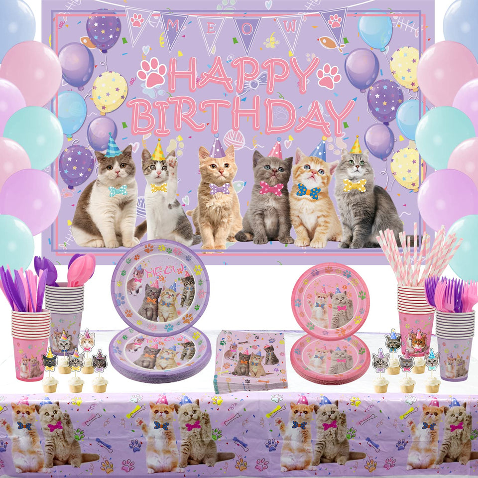 Ywediim cat birthday backdrop A hanging with adjustable rope for wall display