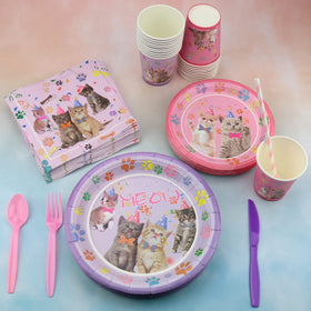Ywediim cat birthday dessert plates 7-inch for treats